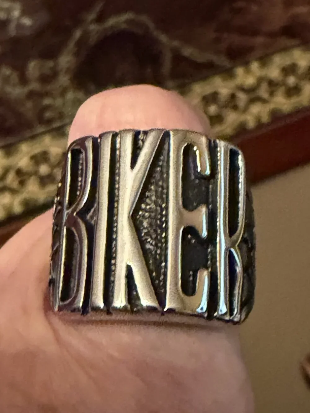 Stainless Steel BIKER Motorcycle Ring Size 10, 11 (209)